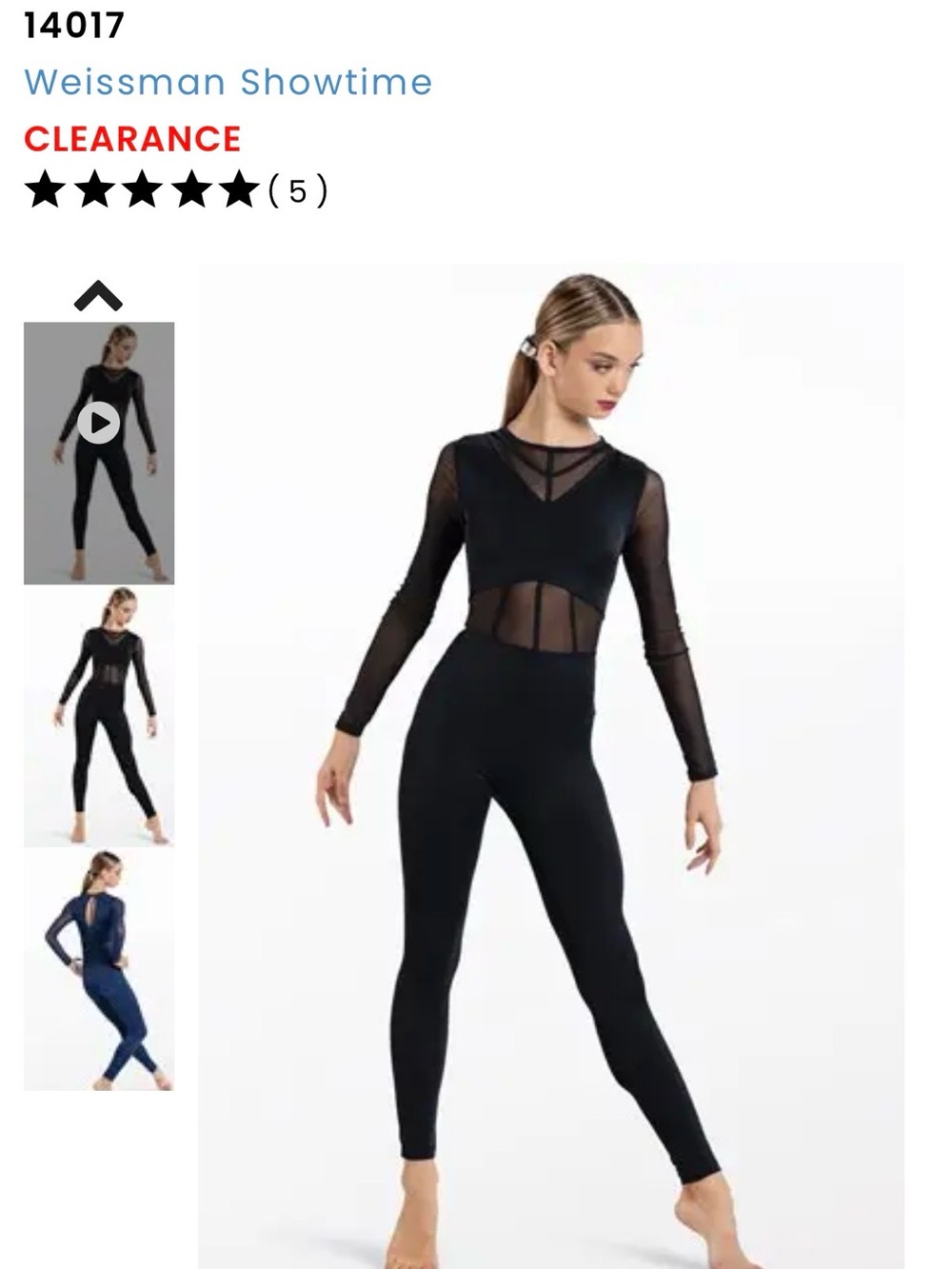 Girls sz 10/12Weissman Black Mesh Long-Sleeve Fitted Jumpsuit